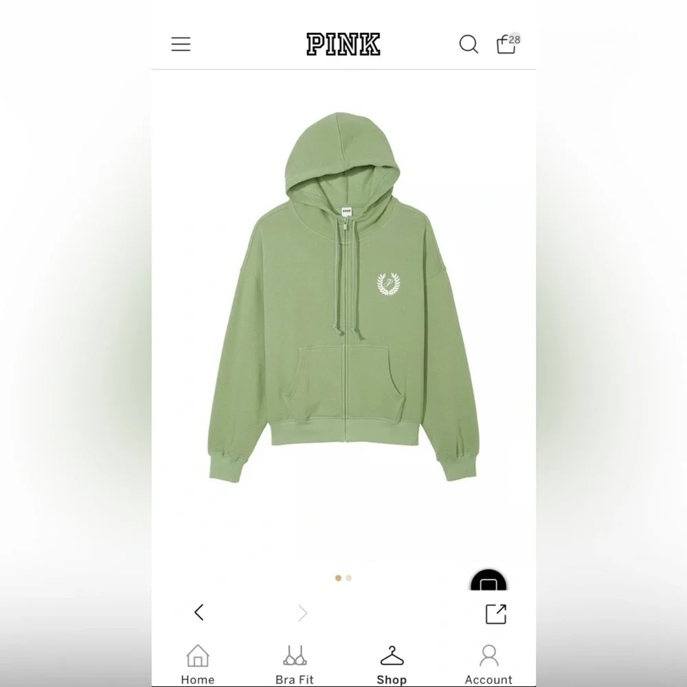Victoria’s Secret logo Green Hooded Sweater - Picture 2 of 6